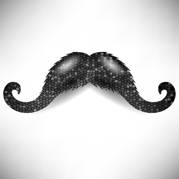 Mosaico escuro Mustache isolado no fundo branco
 - Foto, Imagem