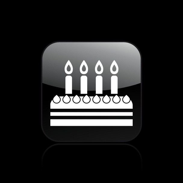 Vector illustration of single birthday cake icon - Vector, Image