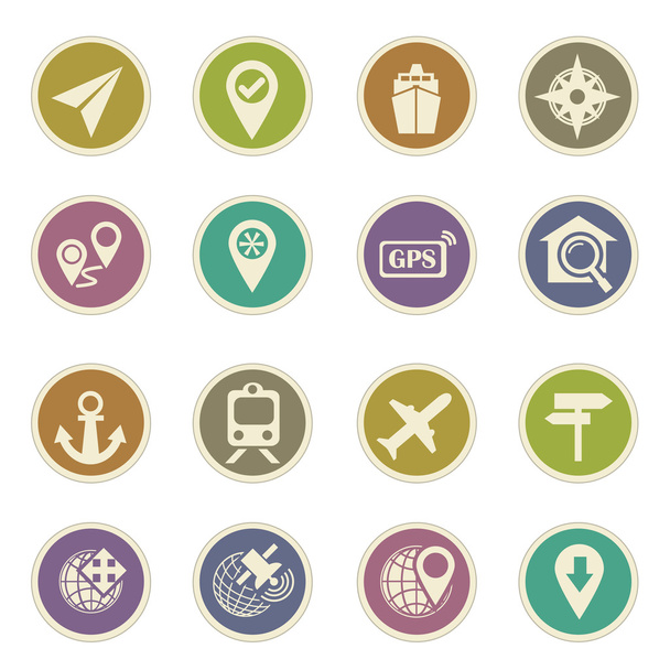 Navigation & transport icon set - Vector, Imagen