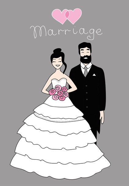 Stock Vector Ilustração: ilustração de uma noiva e noivo
 - Vetor, Imagem