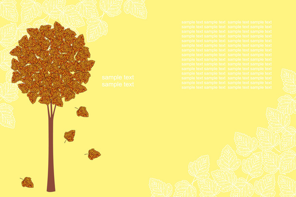 Hisse senedi vektör çizim: Sonbahar arka plan, metin alanı olan bir ağaç - Vektör, Görsel