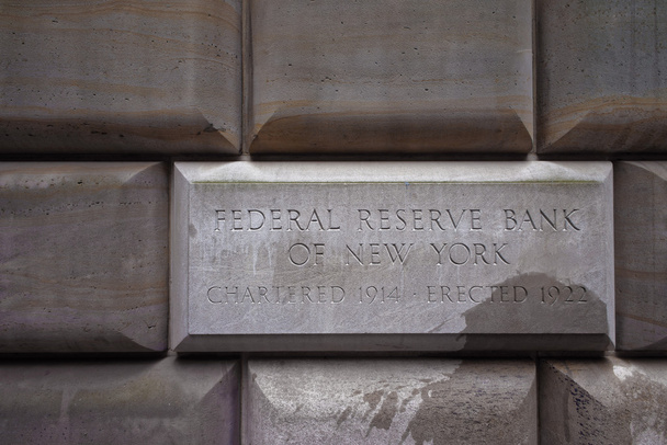 Sign table of the Federal Reserve Bank of New York - Photo, Image
