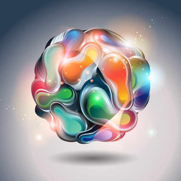 Abstract vector ball on a gray background - Вектор, зображення