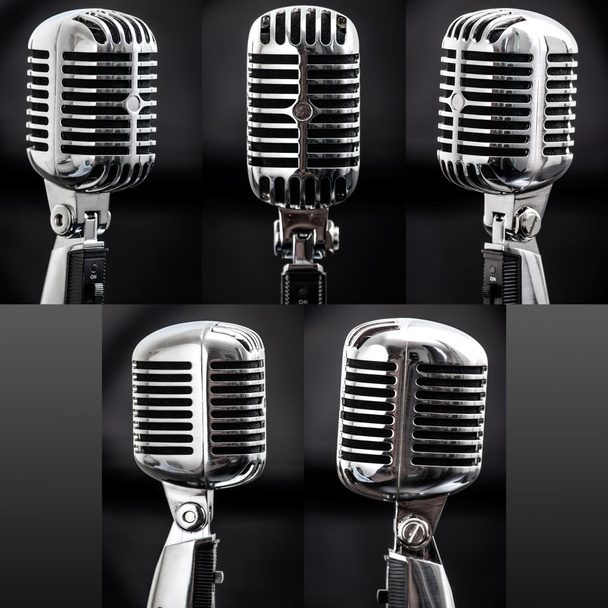 Retro styled chrome microphone - Photo, Image
