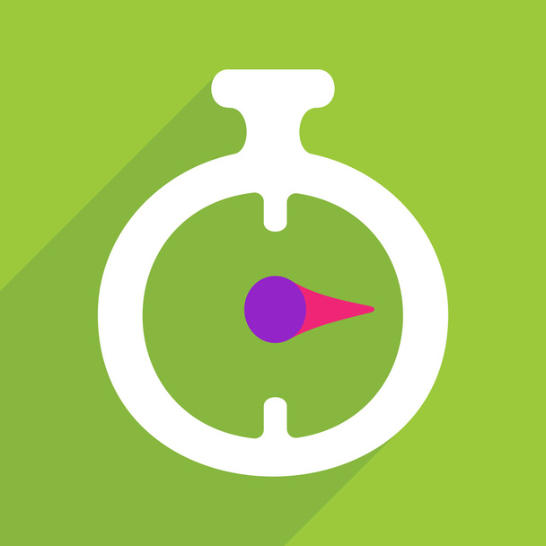 Flat design with shadow and modern icon stopwatch - Vector, Image