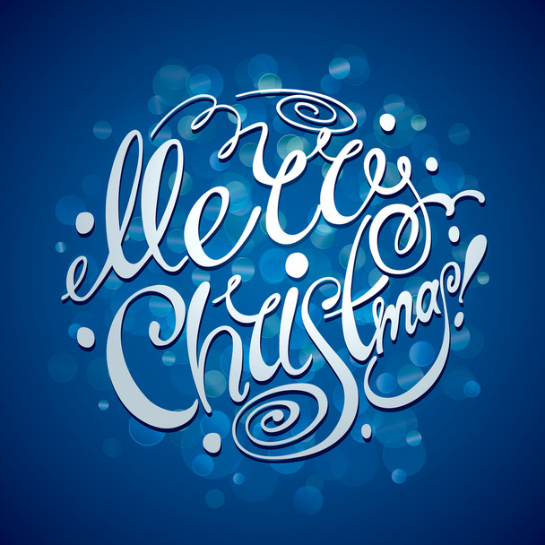 Christmas Card with lettering. Vector illustration. - Vector, Image