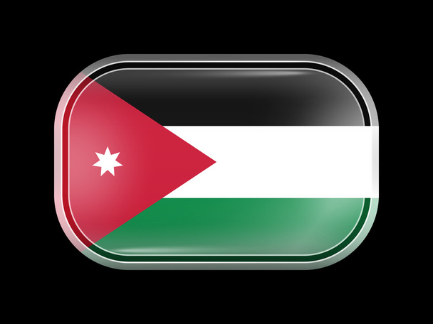 Flagge Jordaniens. rechteckige Form mit abgerundeten Ecken - Vektor, Bild