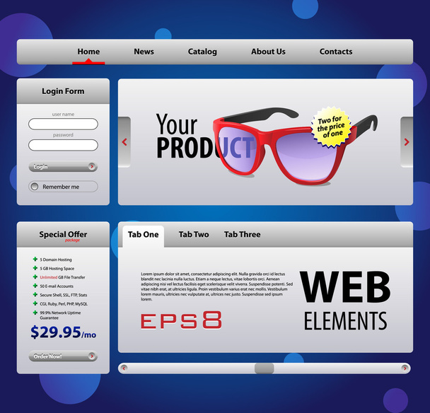 Perfect Web Elements Template Design - Vektör, Görsel