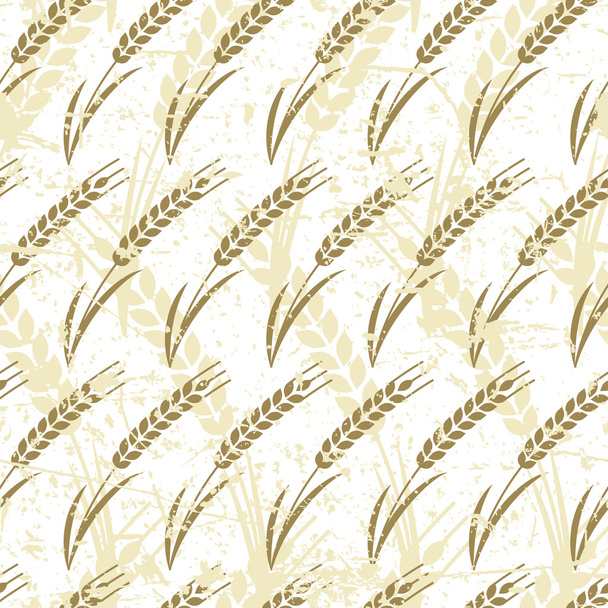 De naadloze patroon vector met rijpe oor van tarwe. - Vector, afbeelding