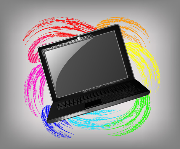The grunge laptop - Vector, imagen