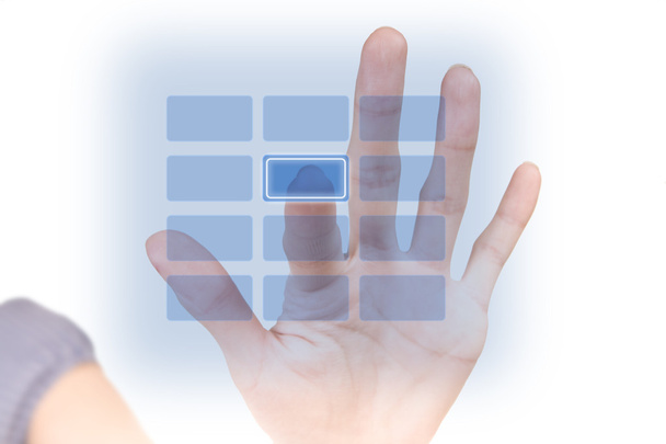 Hi-Tech lege knop. veiligheid virtuele toetsenbord. - Foto, afbeelding
