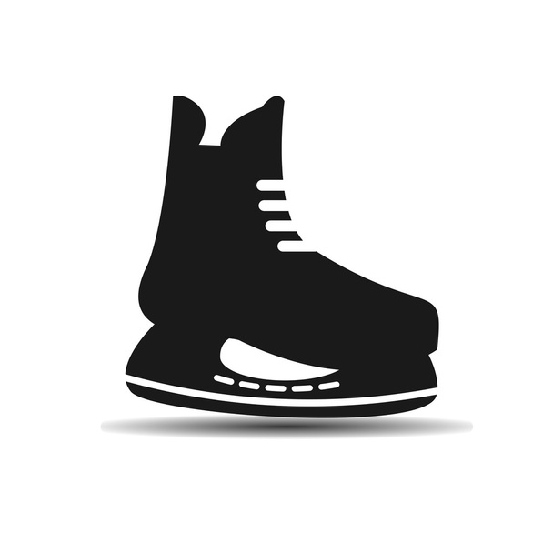 vector icon set of mens hockey skates with shadow - Vector, Image