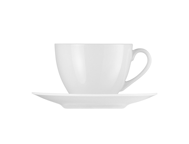 White cup and saucer isolated on white background - Photo, Image