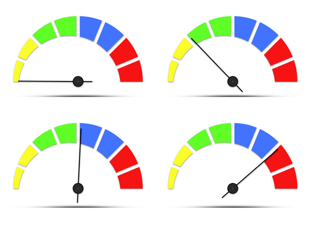 Set colorful speedometers - Photo, Image