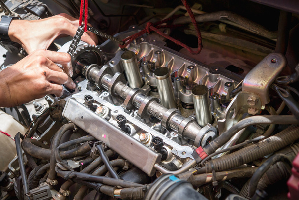 Fixing car engine - Photo, Image