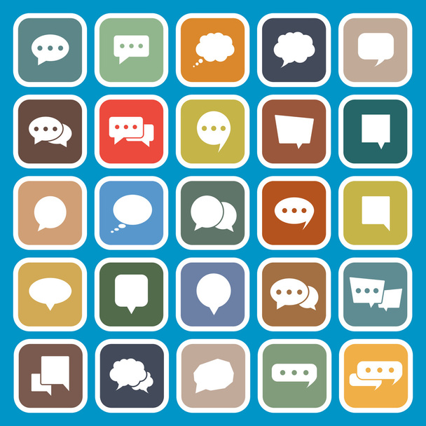 Speech Bubble flat icons on blue background - Vector, Image