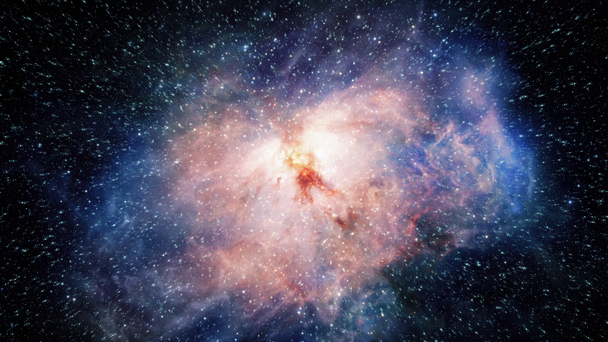 Bewegung durch den Weltraum in Richtung hübsche Galaxie - Filmmaterial, Video