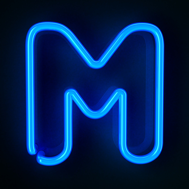 Neon Sign Letter M - Photo, Image