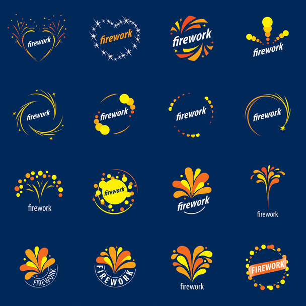 conjunto de logotipos vetoriais para fogos de artifício
 - Vetor, Imagem