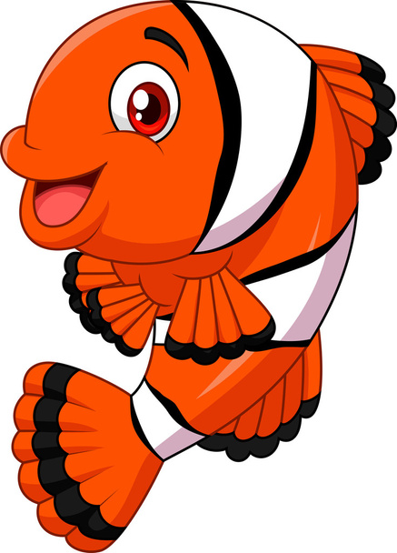 Rozkošný clown ryb představuje izolované na bílém pozadí - Vektor, obrázek