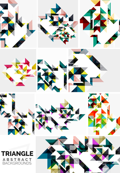 Set of colorful modern triangle pattern backgrounds - Vektör, Görsel