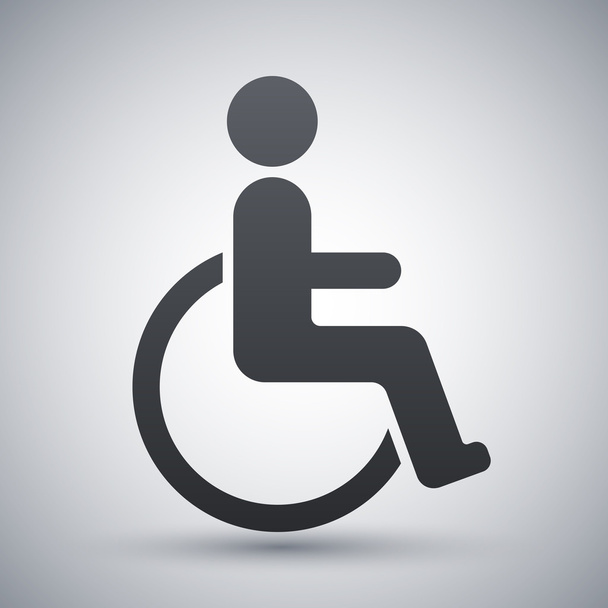 Handicap, rolstoel teken - Vector, afbeelding