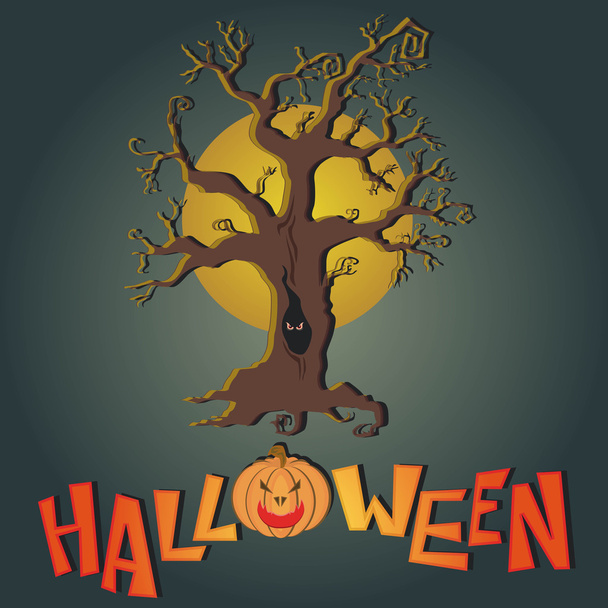 Vector post card for Happy Halloween - Vector, Image