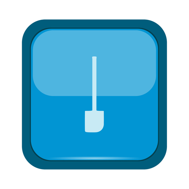 Spatula icon on a blue button - Vettoriali, immagini