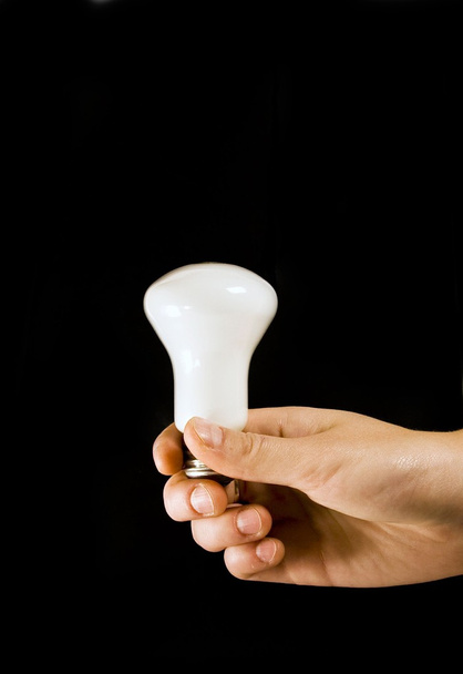 Hand holding light bulb - Foto, imagen