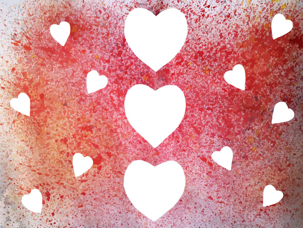 Red watercolor heart - Vetor, Imagem