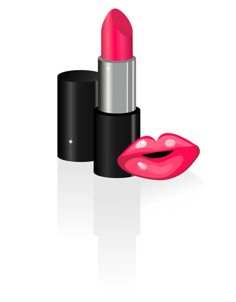 Rouge à lèvres rouge avec lèvres sexy
 - Vecteur, image
