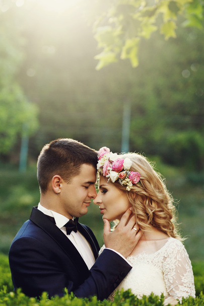 blonde bride and handsome groom - Photo, Image