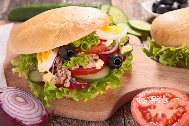 sandwich with vegetables and tuna - Foto, Bild
