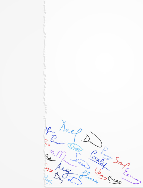 Signatures on a paper - Vector, Image