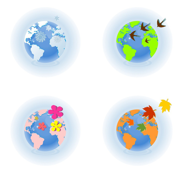 Globus in vier Jahreszeiten - Foto, Bild