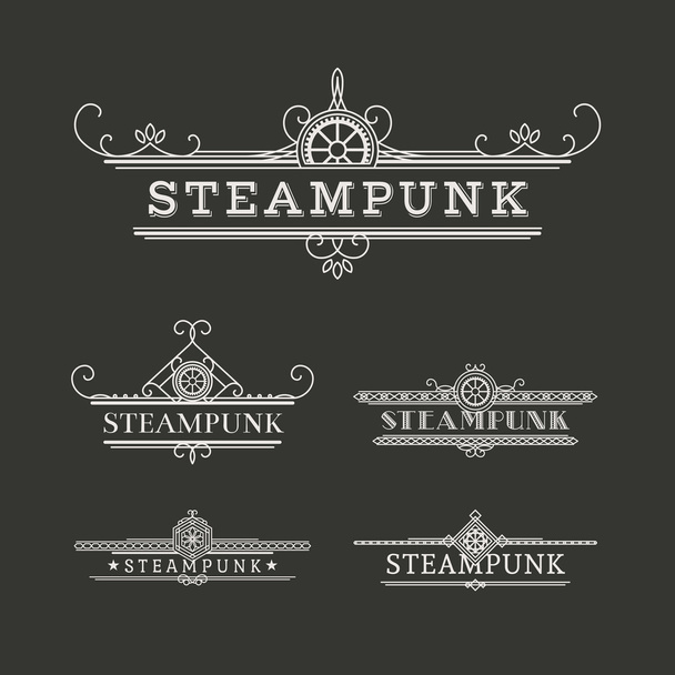 Vektor-Steampunk-Etiketten gesetzt - Vektor, Bild