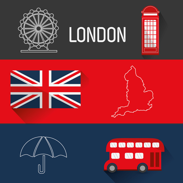 Londen bezienswaardigheden ontwerp - Vector, afbeelding