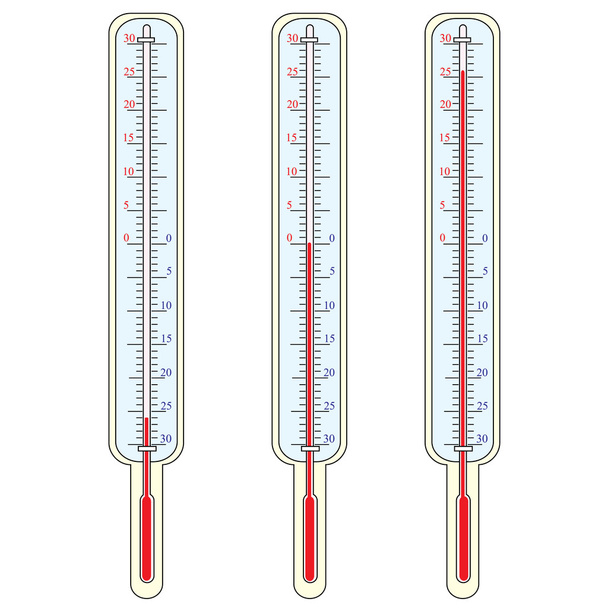 El termómetro muestra una temperatura
 - Vector, Imagen
