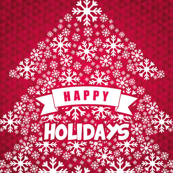 Happy holidays and merry christmas card - Vector, imagen