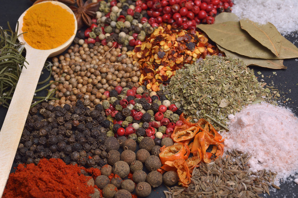 Composition with different spices and herbs - Photo, Image
