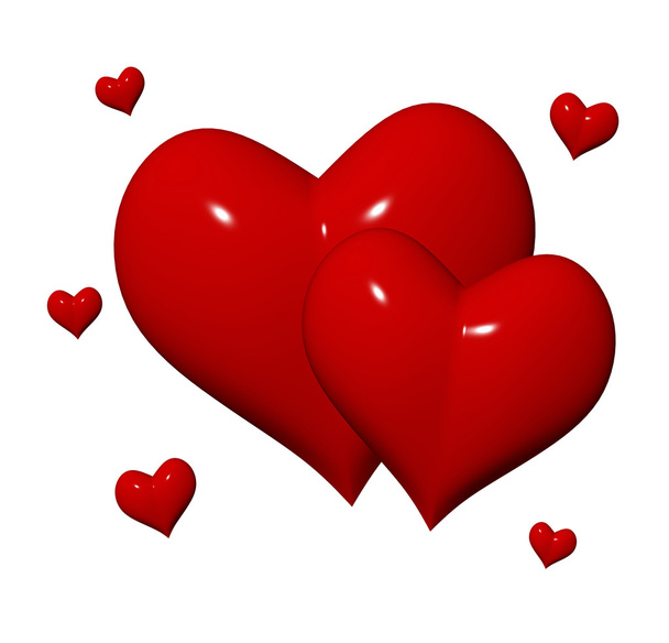 Red hearts 3d - Φωτογραφία, εικόνα