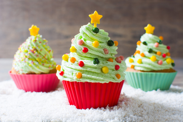 Cupcakes de árbol de Navidad
 - Foto, imagen