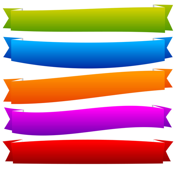 Colorful banners, ribbons or tapes set - Vector, afbeelding