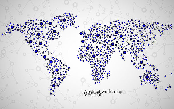 Mappa astratta del mondo. Struttura molecolare. Illustrazione vettoriale. Eps 10
 - Vettoriali, immagini