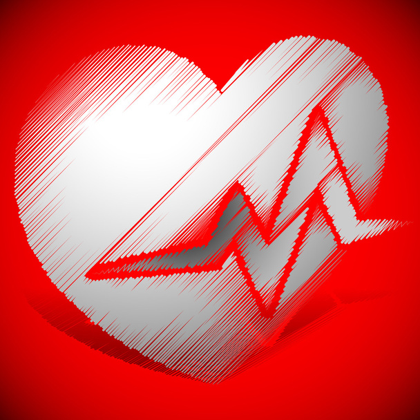 Heart with ECG line symbol - Vector, Image