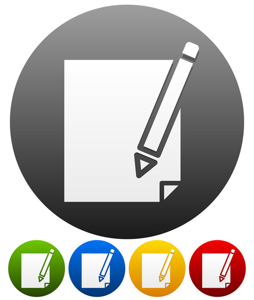 Pencil with document icon - Vektor, obrázek