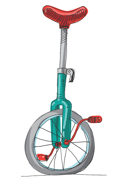 Yhden pyörän polkupyörä
 - Vektori, kuva