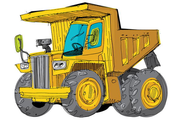 Heavy-duty truck - cartoon - Vector, afbeelding