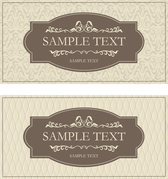 Greeting card, wedding card, invitation card with decorative element and decorative vintage background. - ベクター画像