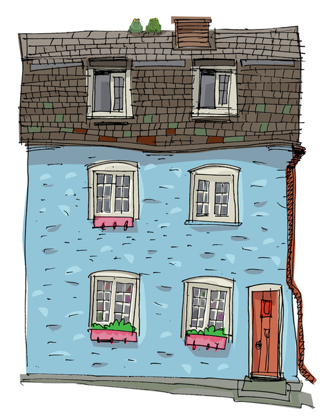 usual dwelling house - Vector, Image